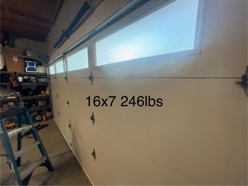 Steel Garage Door - 16 ft x 7 ft, 246 lbs